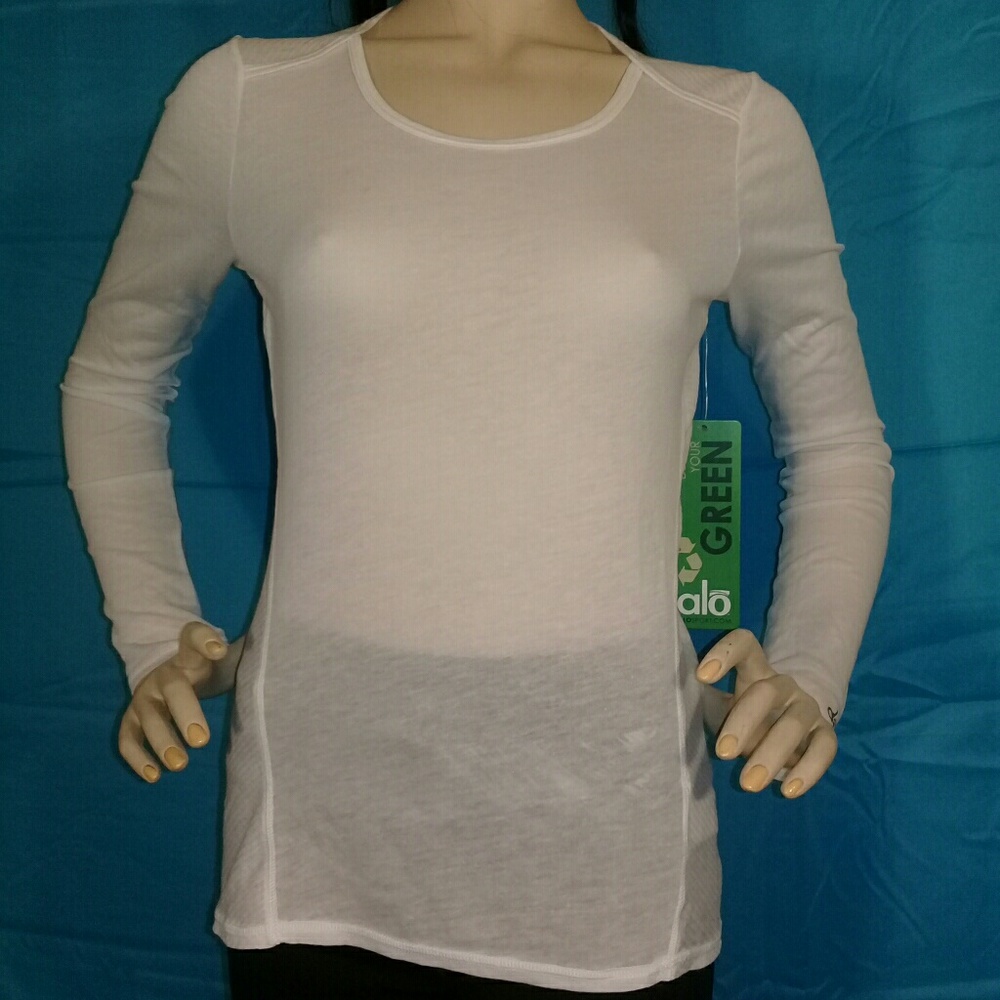 ALO T - SHIRT LONG SLEEVES WHITE COLOR ALO BAMBOO.